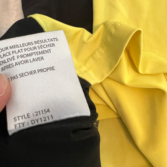 Jamie Sadock Top Womens Medium Yellow Golf Athletic 1/4 Zip Performance Stretch - Picture 12 of 13